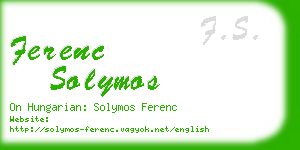 ferenc solymos business card